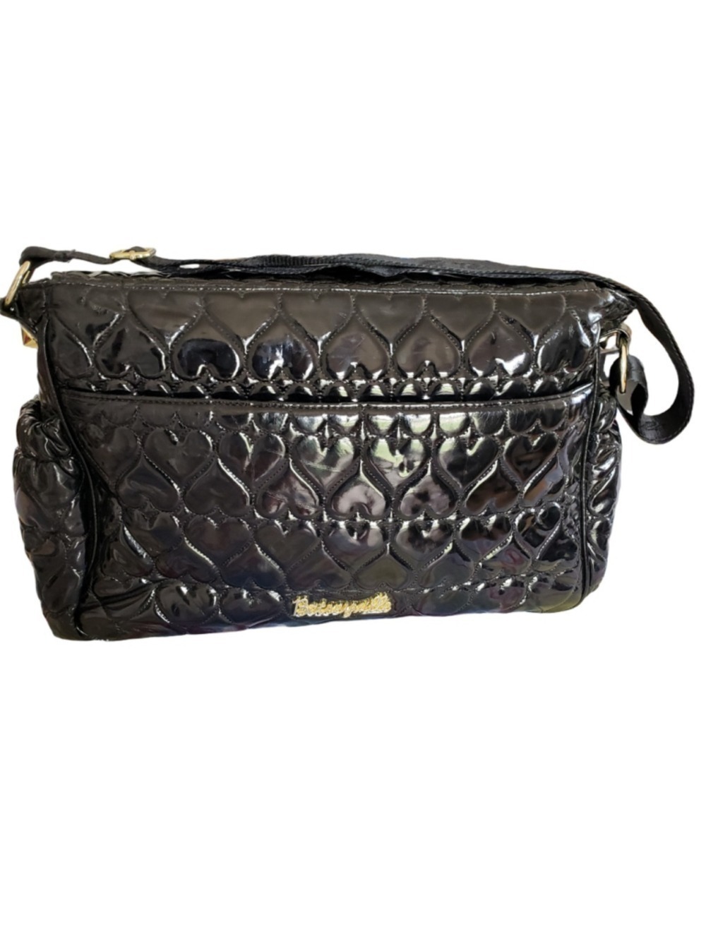 Betseyville Betsey Johnson Heart Quilted Diaper Bag Black - Picture 12 of 12